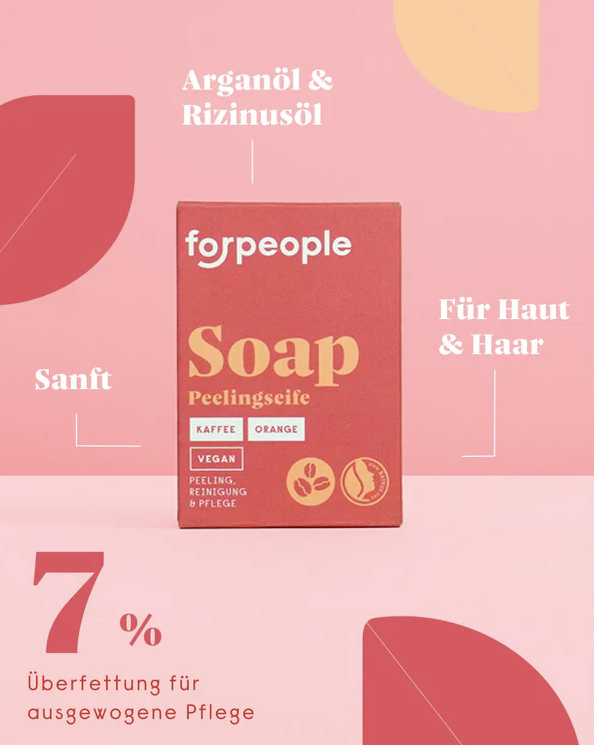 forpeople — Σαπούνι Peeling με Aloe Vera, Καφέ & Πορτοκάλι 75g